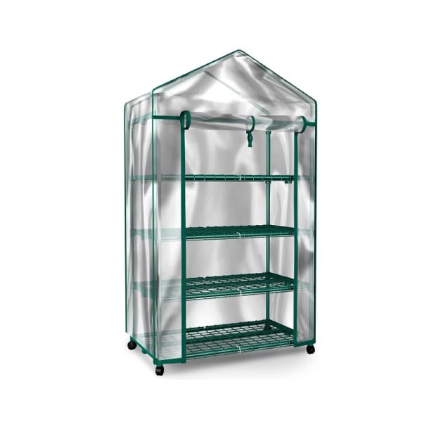 Hastings Home 4-Tier Greenhouse - Portable Mini Gardening Shelving Rack with Cover for Indoor Outdoor Plants 720515XEB - main